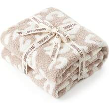 Sofa Blanket Living Room Cover SetSac Leopard Throw Blanket Couch Bed Sofa 50x60 Inches, Reversible Beige Leopard Blanket Ultra Soft Cozy Blankets Women Mothers Birthday Gifts - 淡粉色花 - 查看 8
