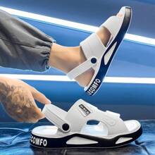 Zapatillas para hombre, nuevas para verano, sandalias ligeras de EVA para adultos, zapatos de playa con suelas gruesas, sandalias abiertas antideslizantes para uso al aire libre