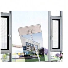 MOP PLAT AVEC RACLETTE DE SOL + SEAU À DEUX COMPARTIMENTS Tapis de nettoyage à séchage rapide, Seau à franges de nettoyage de sol robuste, Accessoires de nettoyage de robinet de cuisine flexible, Tête de serpillière flexible 360°, Tampons réutilisables Nettoyants pour sol à la maison