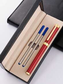 [Customized] High Quality Business Office Ball Pen Set In Gift Box, Includes 2 Refills, Daily Writing, Signing, Gifting For Father's Day, Thanksgiving, Christmas, Birthday, Friends, Relatives, Leaders, Colleagues Back To School