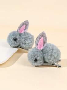 2 Stück braune Haarklammern in Hasenform, süße Plüsch-Hasen-Haarspangen, Geschenk für Mädchen Haarzubehör