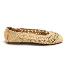 Casual Versatile Comfortable Simple Solid Color Knitted Women Flats - Beige - View 3