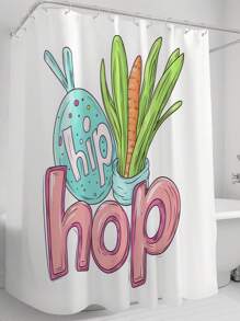 1pc Easter Eggs & Plants Pattern Digital Printed Mildew Resistant Waterproof Shower Curtain, 12 Plastic Hooks And Metal Eyelets, Sturdy Bathroom Accessory Mother's Day Flowers, Personalized Gifts For Mom, Last Minute Gifts, Mother's Day Ideas, Mothering Sunday Gifts, Handmade Cards For Mum, Best Mother's Day Gifts Under $50