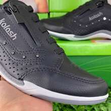 Kolosh Original Women's Tennis Shoes Easy To Wear Comfortable Work Everyday Casual Anatomical Zipper - 黑色 - 查看 5
