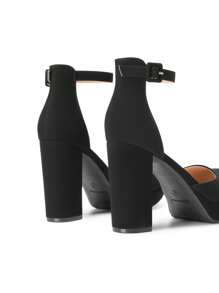 Women's Platform High Chunky Heels Pumps Closed Toe Block Ankle Strap Solid Color Comfortable Fashionable Bridal Party Wedding Dress Shoes - màu đen - Xem 9