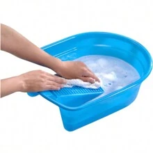 Lavadero Portatil De Plastico Con Tina, Para Lavar Ropa 10l - Verde - Ver 2