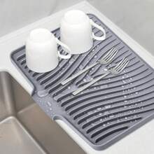 ER Kitchene Dish Drying, Stone Drying Kitchen Counter With Built-In Din, Non-Slip Din Pad With Built-In Din, Heat Resistant Stone Drying, 1Pcs 19. X 17, Greykitchen Accessories