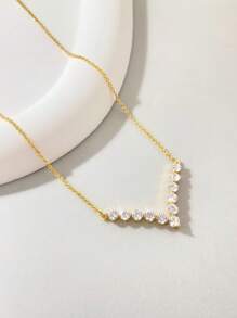 1pc Minimalist Round Cubic Zirconia Necklace, 925 Sterling Silver Pendant Clavicle Necklace, Elegant Jewelry Gift, Suitable For Girls Daily And Date Outfit Decoration - Style 18 - View 4