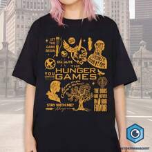 Vintage Doodle Art ,  Sweat, Hunger Games, Coriolanus Snow , Peeta Mellark - Black - View 1