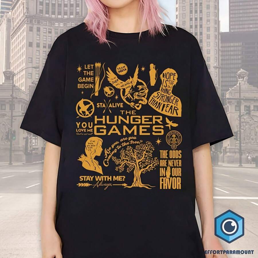 Vintage Doodle Art ,  Sweat, Hunger Games, Coriolanus Snow , Peeta Mellark - Black - View 1