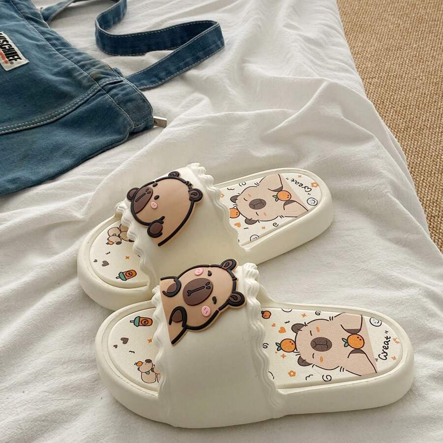 Capybara Water Hog Spring Flat Sandals Nowe damskie kapcie 2025 Lato Słodkie Wewnętrzne Zewnętrzne Antypoślizgowe Płaskie kapcie Damskie Imprezowe Casualowe sandały Damskie Wsuwane Płaskie buty Damskie kapcie domowe Buty Damskie sandały Letnie buty Słodkie buty dla lalek