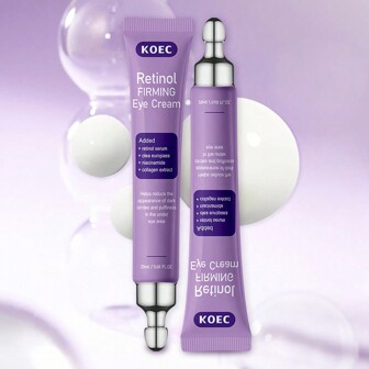 KOEC Crema reafirmante de ojos con retinol, esencia hidratante profunda para ojos, mejora efectivamente las ojeras y la hinchazón, reduce las arrugas y las líneas finas, crema de ojos blanqueadora anti-envejecimiento