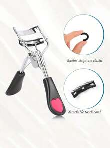 11 件睫毛夹套装，1 个睫毛夹，2 个替换刷，1 个睫毛分离器，2 个睫毛滚轮，5 个替换垫，适合女性打造迷人卷翘