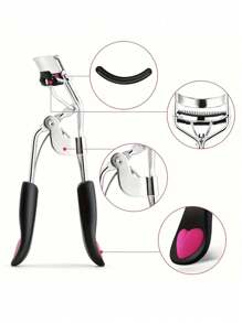 11 件睫毛夹套装，1 个睫毛夹，2 个替换刷，1 个睫毛分离器，2 个睫毛滚轮，5 个替换垫，适合女性打造迷人卷翘