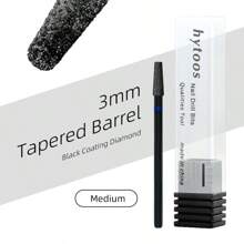 hytoos 黑钻指甲钻头 3/32 英寸角质层钻头，用于指甲钻去除死皮角质层，指甲工具 - 黑色 - 查看 14