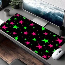 1pc Colorful Star Mouse Pad Aesthetics Art Desk Mat Rubber Base With Stitched Edge Non-Slip Desk Accessories XL Mousepad For Office Home As Gifts For Men Women Friends Birthdays,Valentine's Day - Multicolor - View 6