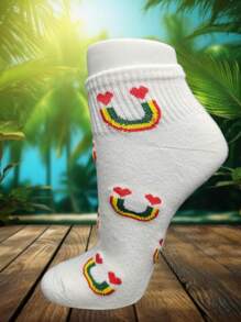 10 Pares de calcetines con diferentes diseños de colorines para mujer - Blanco - Ver 6