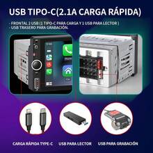 FINYQBET 1 DIN Auto Estéreo Radio de Coche Compatible con Apple CarPlay Android Auto USB Tipo C, visualización táctil de 6.9 Pulgadas, Enlace de Espejo, cámara de Respaldo Bluetooth DSP - 1 - Ver 5