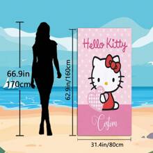 Sanrio Sanrio Hello Kitty anpassbare Strandtuch, schnelltrocknend und saugfähig aus Polyester, weich und bequem in Einzelgröße für Strand, Poolpartys, Fitness, Yoga, Schwimmen, multifunktional, anpassbar, süß, bequem, stylisch, weich, niedlich, hochwertig, ideales Geschenk für ihn, ideales Geschenk für sie, sie, Freundin, Esszimmer, zum Valentinstag, zu Jahrestagen, zu Hochzeiten, zu Muttertag, zu Geburtstagen, zu Vatertag, zur Graduierung, zum Einzug, Sommerurlaub, Badezimmerdekoration, Reiseaccessoires, Strandaccessoires, sonnige Reise