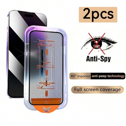 [2 Stücke Anti-Späh-Folie] Kompatibel mit iPhone 12/13/14/15/16/17 & iPhone 13 Pro 6.1 Zoll Plus Promax Gehärtetes Glas Bildschirmschutz, iPhone 11 / iPhone XR XS/MAX Folie Auto Staubbeseitigung, blasenfrei, HD klar, einfache Installation