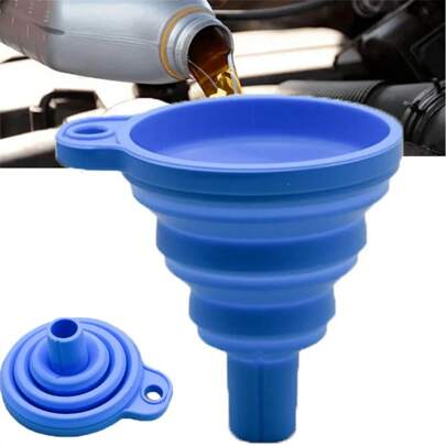 1pc Engine Funnel Car Universal Silicone Liquid Funnel Washer Fluid Change Foldable Portable Auto Engine Oil Petrol Change Funnel