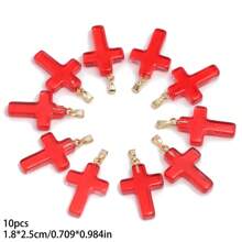 10 件 18*25 毫米捷克灯工玻璃十字珠吊坠手工制作珠宝制作项链耳环配件 - 十字吊墜 - 查看 14