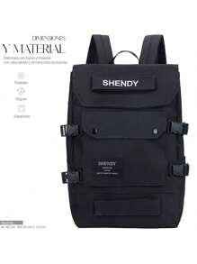 Shendy Vendy Mochila de gran capacidad Multifuncional, duradera, ligera e impermeable, Mochila moderna escolar - Blanco y Negro - Ver 3