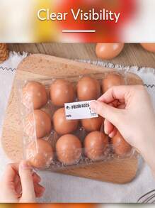 10pcs Clear Plastic Egg Cartons - Sturdy, 12-Cavity, For Home, Farm, Kitchen, Market Display, And Retailers - Multicolor - View 6