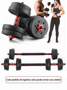 Lawuto Dumbbell Set, Straight Bar Exercise Kit Adjustable 15kg Black Color - Black - View 2