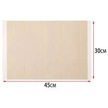 1pc 45*30cm Insulated Placemat, Thick Heatproof Waterproof Table Mat, Square Woven Faux Linen PVC Dining Pad, For Hotels/Restaurants, European Style - Khaki - View 2