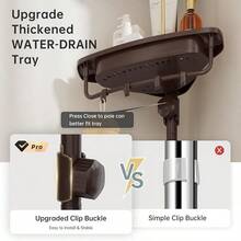 WSBArt - Organizador de ducha resistente – 4 niveles ajustable, acero inoxidable inoxidable, 32-122 pulgadas - Marrón - Ver 3