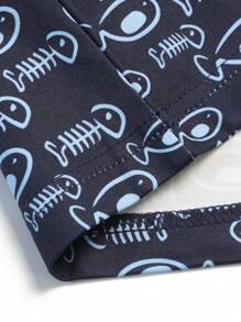 Herren Fischgrätenmuster Rundhals Kurzarm Lässig T-Shirt & Shorts Set mit Kordelzug Taille