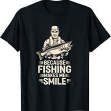 Bass Fishing Fisherman Fish Dad Fishing Reel Funny Fishing T-Shirt - Black - View 1