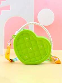 马卡龙色迷你方形可爱纯色硅胶孔手提包，可爱卡通动物图案，可根据个人喜好拆卸图案，蝴蝶，老虎，猫咪，DIY零钱包，沙滩包，触感舒适，拉链设计，方便携带，可挂在其他包包上，是一款旅行收纳产品，日常通勤，学生，上班族，家庭，朋友，旅游纪念品，生日礼物，旅游纪念品。