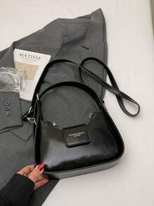 高端时尚单肩斜挎包手提包时尚百搭通勤女士包 - 黑色 - 查看 7