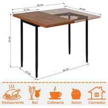 Mesa de Comedor Extensible Mesa Comedor para 2 a 4 Personas Mesa Plegable de Cocina Mesa de Usos Múltiples Marrón