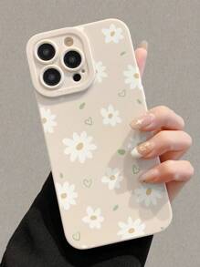 Funda protectora de teléfono antichoque con borde perforado en forma de corazón y flor pintada, compatible con iPhone 16/16 Pro/16 Plus/16 Pro Max, iPhone 15 Pro Max, iPhone 13, iPhone P14, P11 cubiertas suaves, P12 anti-caídas, XS.XR/78P.78GES2, A50 A12 A32 A52 A72 A51 A21S A13 A14 S22 Ultra S23 A33 A53 S20FE, Redmi 11 Lite, 12 Pro, 12/12X, Note 11, 9A, 9C, Poco X3 NFC, Redmi 10, 9, Note 9, 12C, Note 11 Pro, Redmi 10C, Note 8 Pro