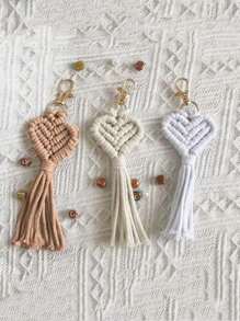 Solid Color Handmade Woven Key Pendant Accessories, Chinese Style Keychain, Mobile Phone Bag Accessories Pendant Creative Small Gifts