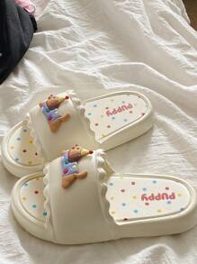 2025 春夏新款女士粉色蝴蝶结装饰塑料拖鞋洋娃娃凉鞋平底休闲家居拖鞋