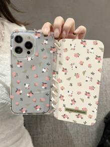 1 件书本风格手机壳适用于 16 PROMAX、11、12、13 PROMAX、14 PROMAX、15、Ditsy 花卉图案 + 白色环防水防震防摔防刮 - 彩色 - 查看 2