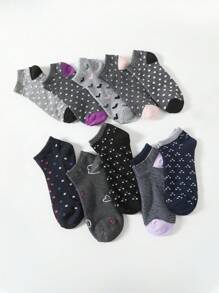 20 Pairs Random Pattern Socks, Simple & Breathable Low Cut Ankle Socks, Women's Stockings & Hosier - Multicolor - View 6