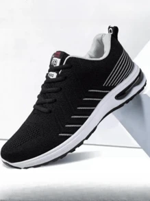 男士针织透气防滑耐穿时尚百搭休闲舒适轻便户外跑步运动工作鞋（图案随机）