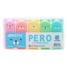 1set,Mini Highlighter,Tiny Markers With Fluorescent Colors Bear Shaped Highlighter,Macaroon Colour Pens,Color Marker, Ledger Pen, Back To School, School Supplies, Cute Kawaii Stationery, Colors For School, Markers, Stationery, Writing Pens, Colored Markers