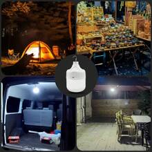 Lámpara portátil recargable por USB para camping al aire libre, luz de emergencia LED de alto poder con gancho, linterna para tiendas de campaña, luz nocturna