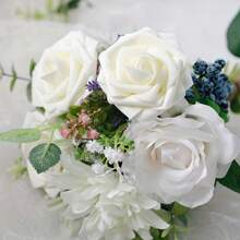 50/100pcs Artificial Flowers Real Looking White Foam Fake Roses With Stems For DIY Wedding Bouquets Bridal Shower Centerpieces Floral Arrangements Party Tables Home Decorations Gifts Birthday Graduation