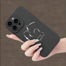 1 Stück Handyhülle mit Frauensilhouette & Pferd Design, kompatibel mit iPhone 16 Pro Max, 15, 14 Plus, 13, 12, 11 & Serien, personalisierbar