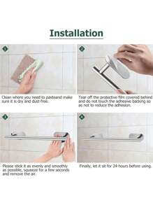 1 件免钻壁挂式毛巾杆、浴室毛巾架、浴室悬挂收纳架 - 彩色 - 查看 10