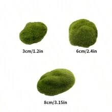 1 pieza Piedra de musgo artificial, piedra de musgo flocado, piedra con pelo verde, decoración para microscape disponible