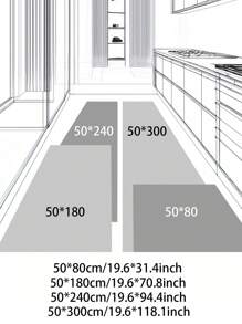 1 pieza Alfombra de terciopelo cristal con patrón geométrico moderno gris, 1000g/㎡, rectangular, antideslizante y lavable, adecuada para pasillo, sala de estar, cocina, comedor, oficina, para todo el año