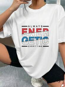 EWH Original Men's T-Shirt Short Sleeve Letter Printed Street Men's Round Neck Summer Casual Top - White - View 10